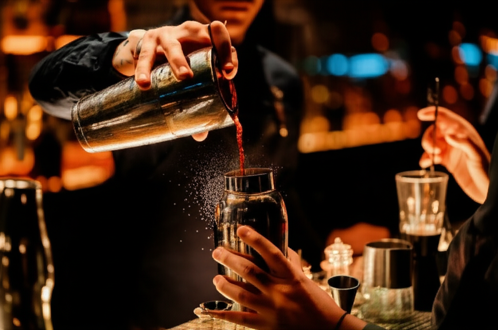 Mixologist crafting a signature drink
