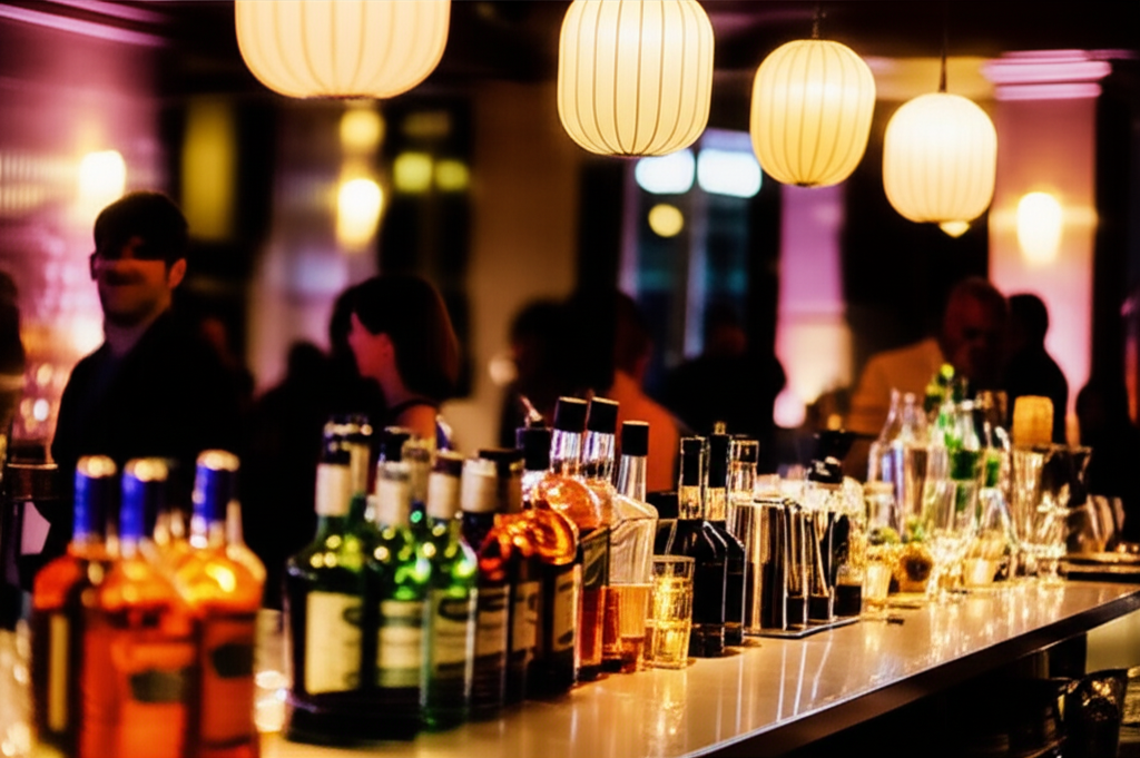 Atmospheric shot of an event with Lifted Spirits bar